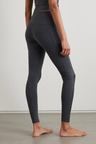 Thumbnail for your product : Alo Yoga Moto Mesh-trimmed Stretch Leggings - Gray