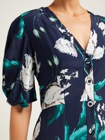 Thumbnail for your product : Erdem Gracelyn Floral-print Crepe Midi Dress - Navy Print