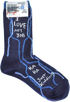 Blue Q I Love My Job. Ha Ha. Just Kidding. - Soft Combed Cotton Socks - Women's Crew