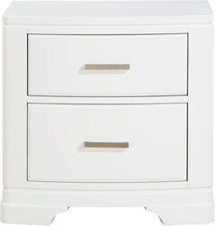 Hokku Designs White Finish Sleek Design Nightstand With Two Storage Drawers Transitional Style Bedroom Furniture 1Pc