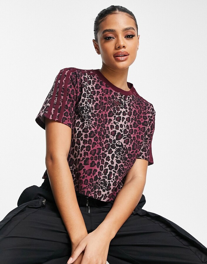 adidas 'Leopard Luxe' cropped t-shirt - ShopStyle Activewear Tops