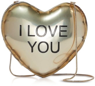 Marc Jacobs The Balloon Minaudiere Gold Plastic Heart Clutch