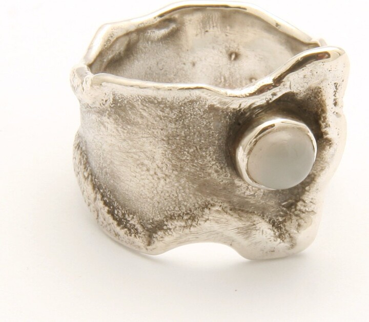 Etsy Ladies Handmade Silver Reticulated Moonstone Ring - Stone Options Are Available
