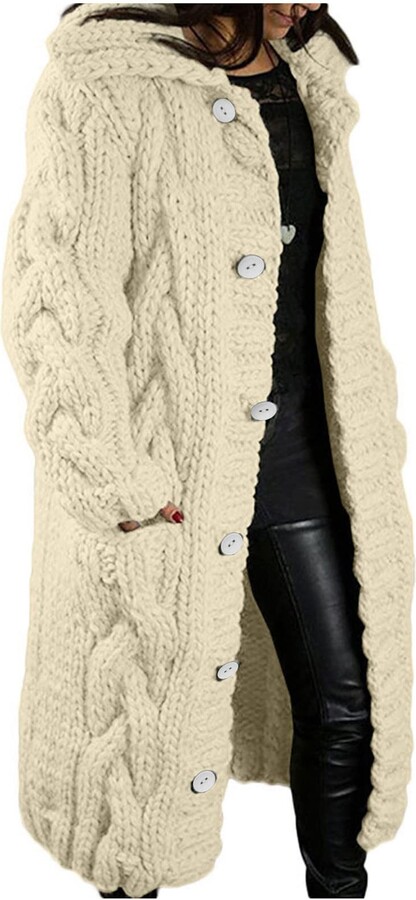 Miekld Womens Winter Long Sleeve Cardigans Light Cardigan Hooded