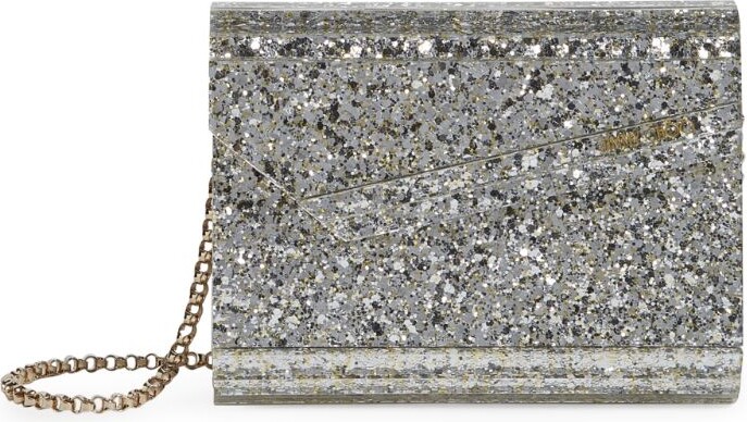jimmy choo glitter clutch bag