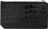 Thumbnail for your product : Saint Laurent Fragments Zipped Card Case in Shiny Crocodile-Embossed Leather