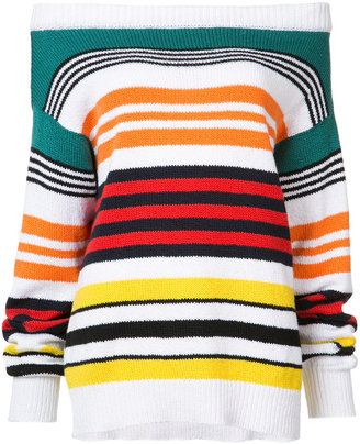 Rosie Assoulin striped bardot sweater