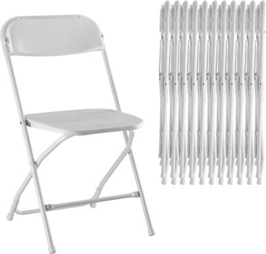 Inbox Zero Plastic/resin Stackable Folding Chair Set (set Of 12)