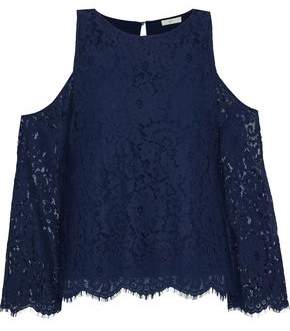 Joie Abay Cold-Shoulder Corded Lace Blouse