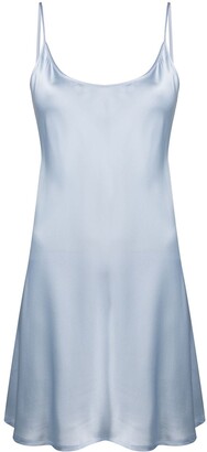 blue silk slip