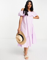 Thumbnail for your product : Accessorize Exclusive bardot maxi dress in lilac