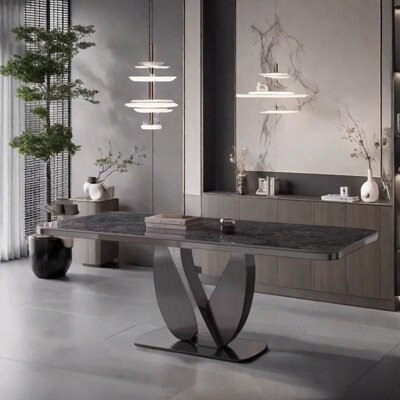 Orren Ellis Minimalist modern light luxury dining table
