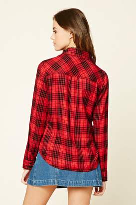 Forever 21 Button-Front Plaid Shirt
