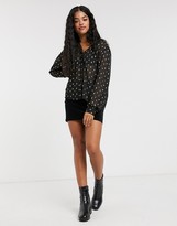 Thumbnail for your product : Pimkie chiffon blouse with gold spot in black