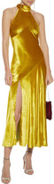 Thumbnail for your product : De La Vali Vivienne Asymmetric Silk-satin Midi Dress