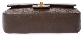 Chanel Vintage Brown Quilted Lambskin Classic Flap Small