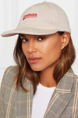 Off-White Embroidered Cotton-jersey Baseball Cap - Beige