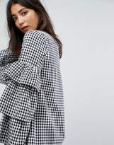 Thumbnail for your product : Vila Frill Sleeve Gingham Top