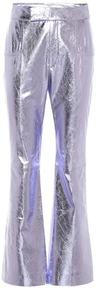 purple pleather pants