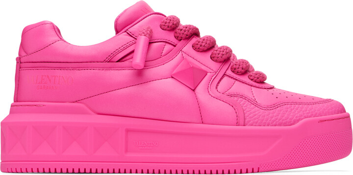 Valentino Garavani Pink One Stud XL Sneakers - ShopStyle