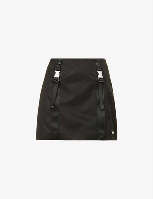 Prada High-waist recycled-nylon mini skirt
