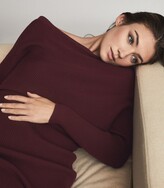 Thumbnail for your product : Reiss LARA OFF-THE-SHOULDER KNITTED DRESS Berry