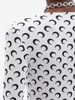 Thumbnail for your product : Marine Serre Crescent Moon-print Recycled-fibre Top - White Black