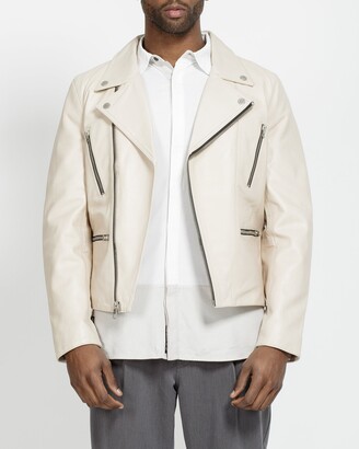 light beige leather jacket