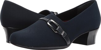 Munro American Cindi (Navy Stretch Fabric) Women's Slip on Shoes