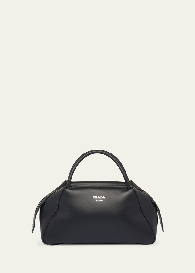 Prada Brushed Leather Top-Handle Bag - ShopStyle