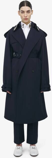 Alexander McQueen Oversized Lapel Deconstructed Trench Coat