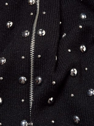 Michael Kors Studded Ruffle Cashmere Knit Jacket