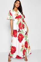 Thumbnail for your product : boohoo Large Floral Wrap Front Maxi Dress