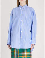 Balenciaga Oversized striped cotton-blend shirt