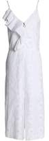 Nina Ricci Ruffled Broderie Anglaise Cotton-Poplin Midi Dress