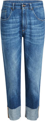 Brunello Cucinelli Cropped Jeans with Cuffed Ankles