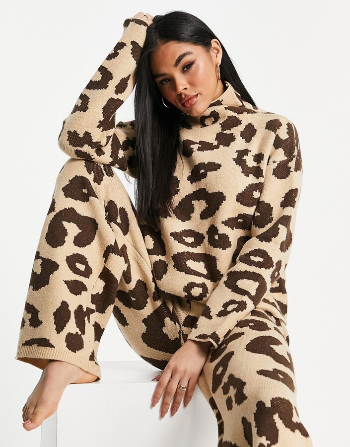 leopard polo neck