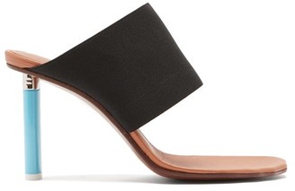 Vetements Lighter-heel Stretch-strap Leather Mule Sandals - Black