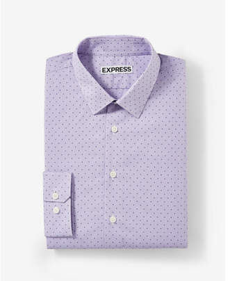 Express extra slim dotted print dress shirt