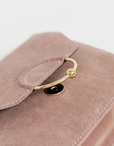 Thumbnail for your product : ASOS DESIGN SUEDE ring ball cross body bag