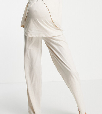 ASOS Maternity ASOS DESIGN Maternity mix & match jersey straight leg pajama pants in cream