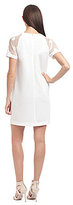 Thumbnail for your product : Badgley Mischka Belle Mesh-Sleeve Shift Dress