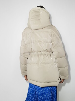 Off-White Grey Hooded Puffer Jacket