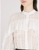 Thumbnail for your product : Self-Portrait Floral Organza Cutwork broderie anglaise top