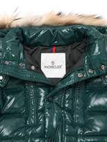 Thumbnail for your product : Moncler Riviere Nylon Down Coat W/ Fur Trim
