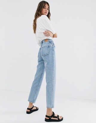 Contradict snatch Confine Weekday Voyage cotton straight leg jeans in light blue - MBLUE - ShopStyle