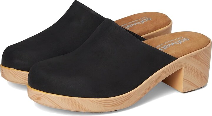 SoftWalk Felida Women's Slippers Black Oily : 9 W (D), Leather