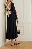 Thumbnail for your product : ARTCLUB Peretti Open-back Canvas-trimmed Jersey Midi Dress - Blue
