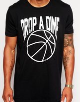 Thumbnail for your product : ASOS Longline T-Shirt With Drop A Dime Print And Skater Fit