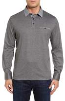 Thumbnail for your product : Thomas Dean Long Sleeve Woven Trim Polo